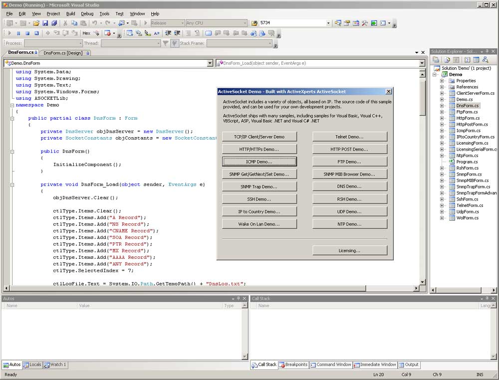 Screenshot of ActiveSocket 4.2