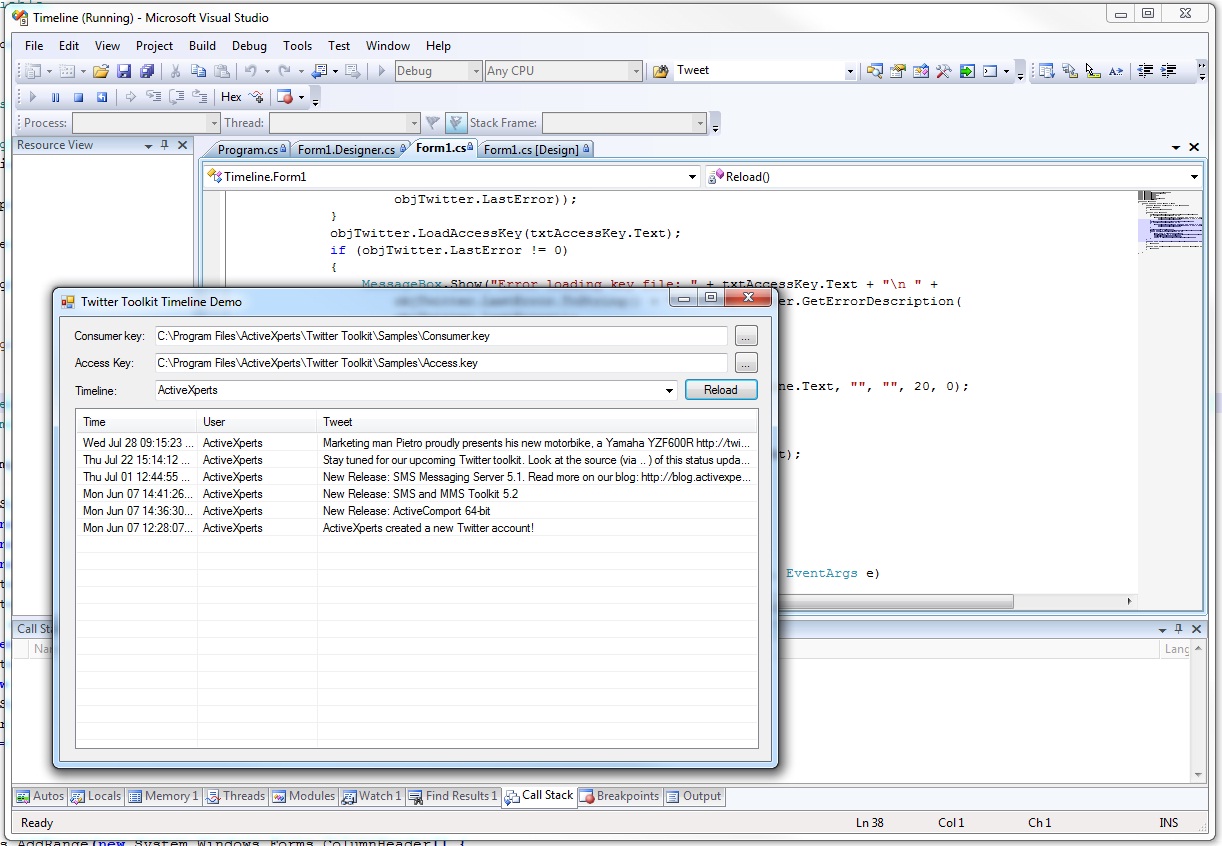 ActiveXperts Twitter Toolkit screenshot ActiveXperts Twitter Toolkit screenshot
