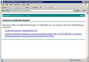 Click on 'Create and submit a request to this CA