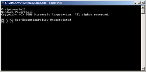 Set-ExecutionPolicy Unrestricted