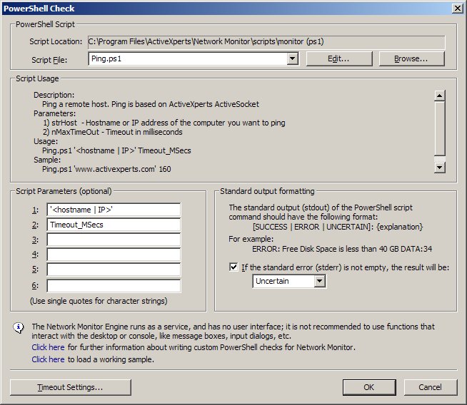 Screenshot of a Powershell Ping check